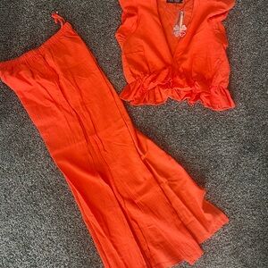 Women's Orange Two-Piece Set